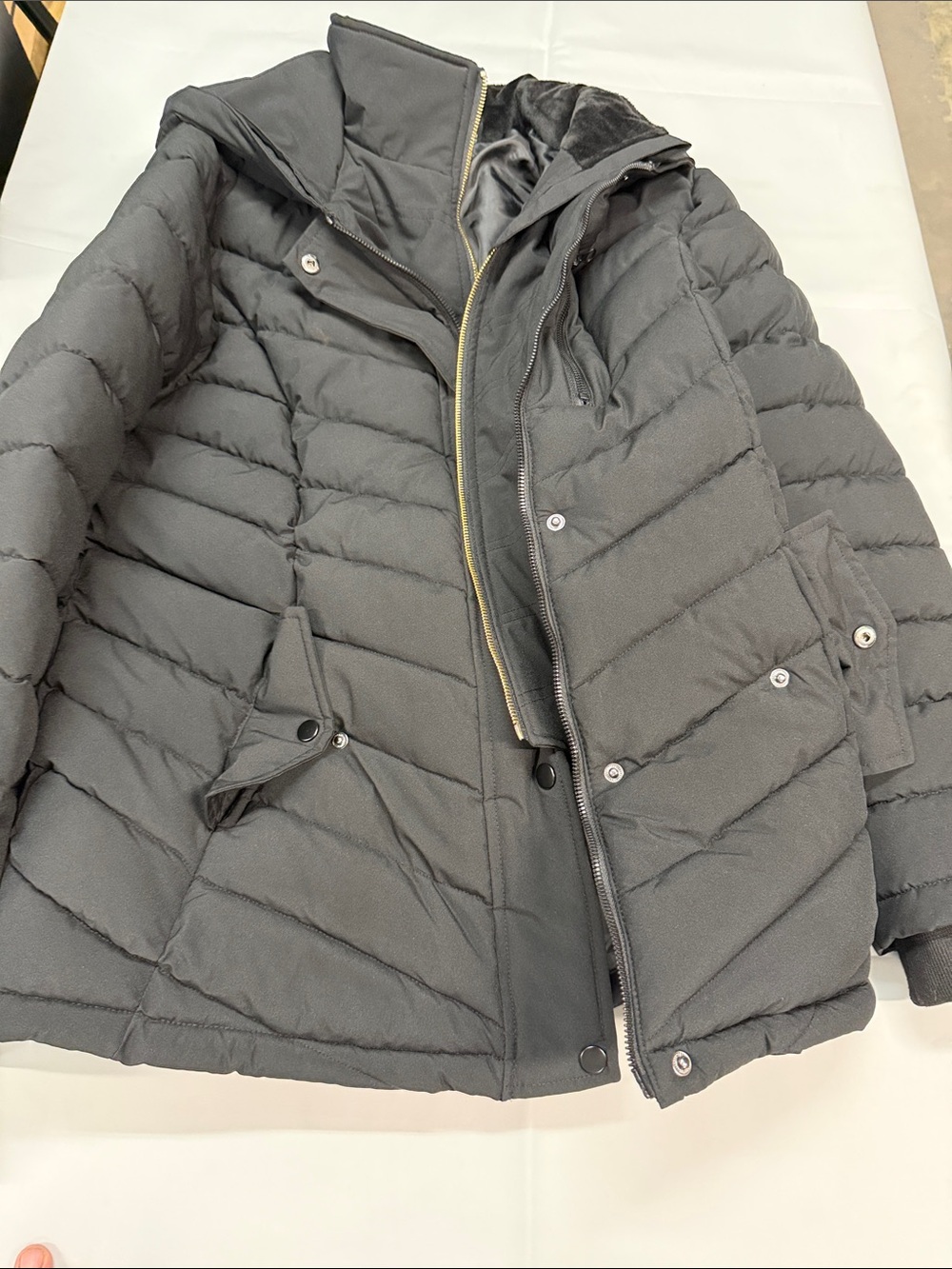 Swiss Tech Black Quilted Puffer Bomber Jacket